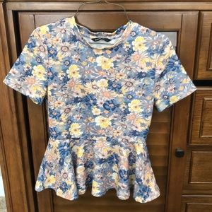 SHEIN Peplum Floral Top